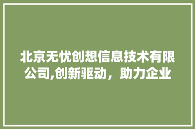 北京無(wú)憂(yōu)創(chuàng)想信息技術(shù) 以創(chuàng)新為引擎，賦能企業(yè)數(shù)字化轉(zhuǎn)型